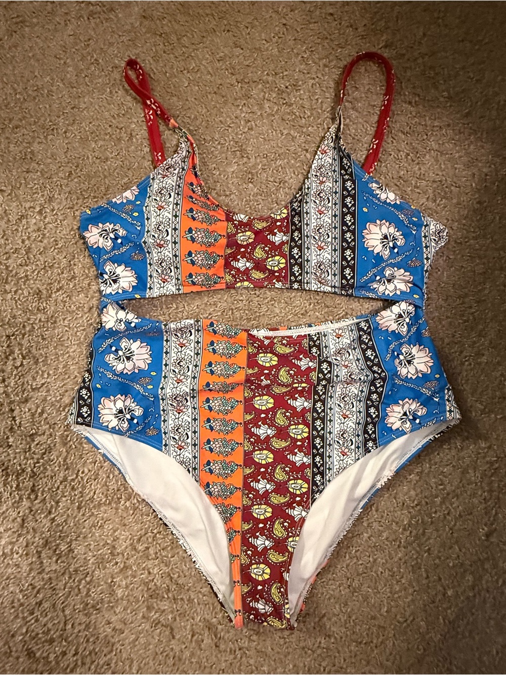 Zaful Multicolor Boho Print One-Piece Swimsuit